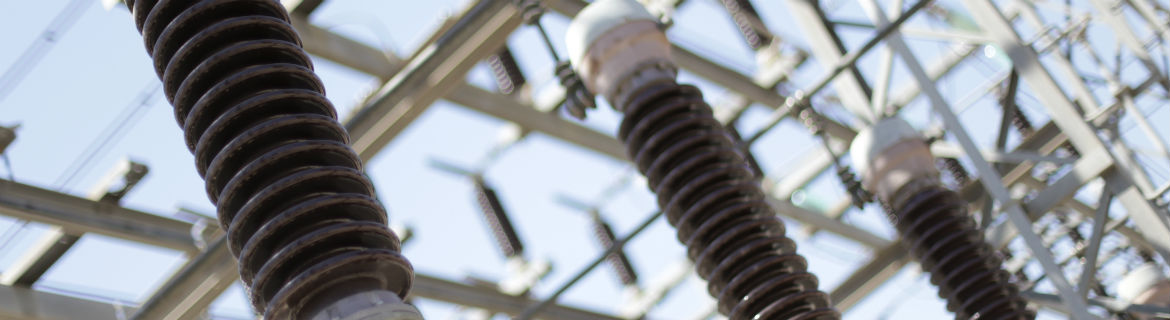 Detail of the circuit breakers of an electrical substation