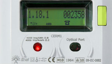 Close-up of the automated management smart meter