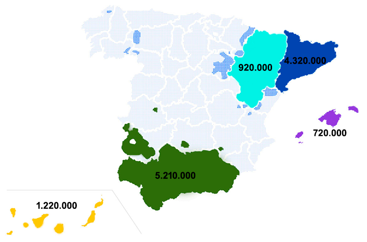 Infographics with data from the installation of smart meters in Spain