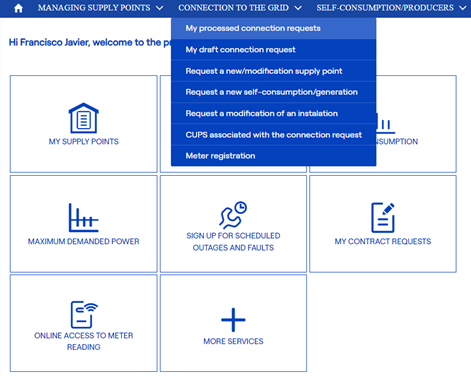 network connection drop-down image