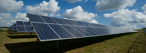 Installation of photovoltaic panels outside and background landscape