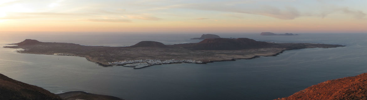 Aerial view of the Canarian island of La Graciosa