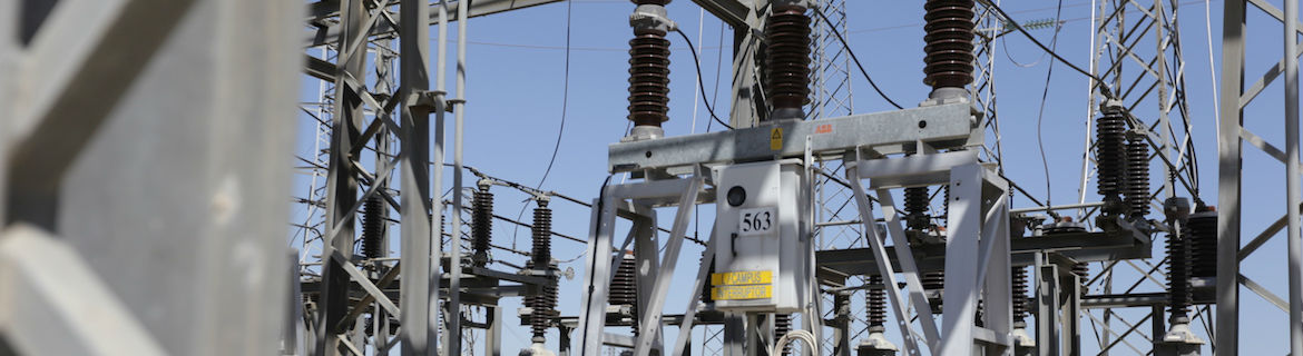 Detailed image of an electrical substation